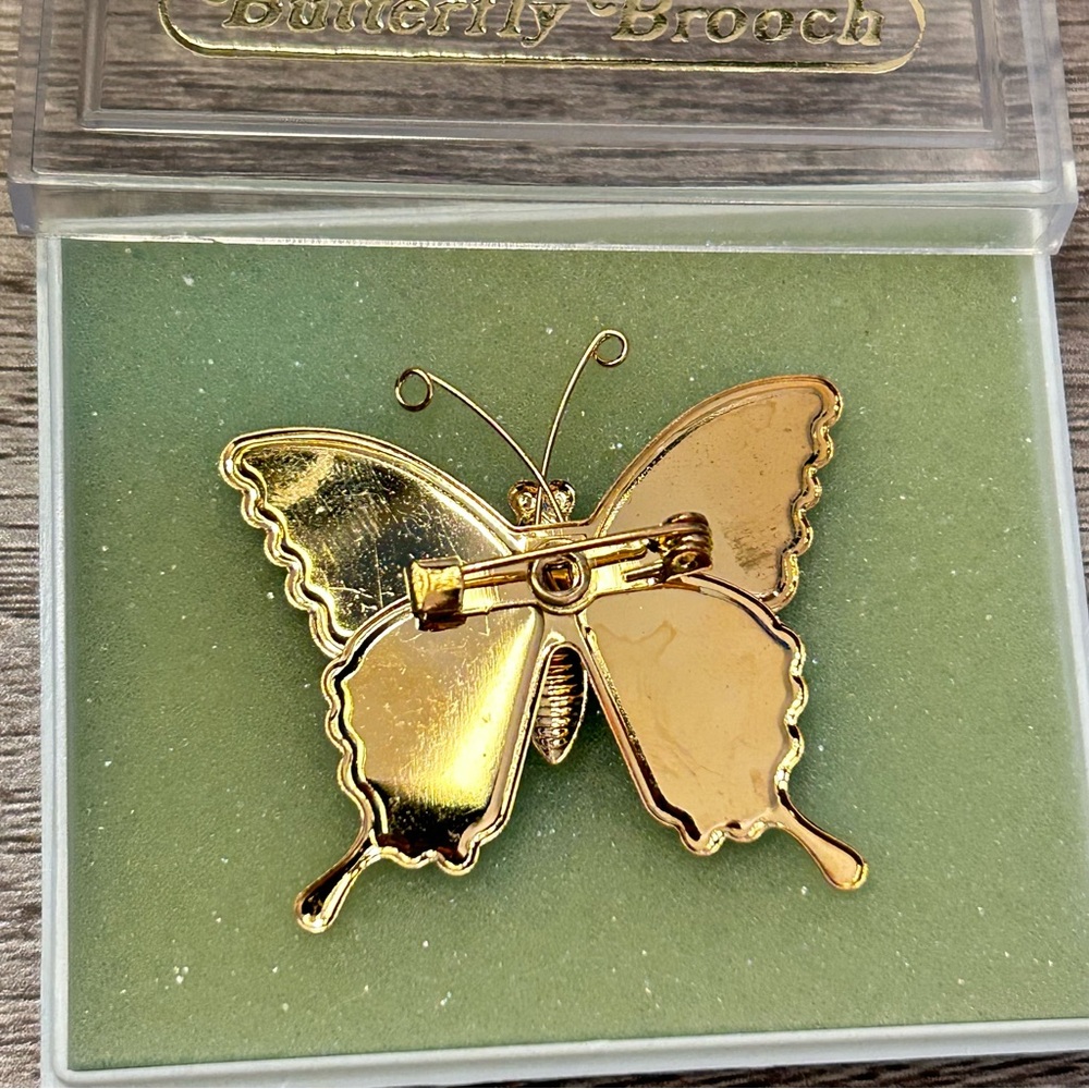 Vintage Colorful Butterfly Brooch Gold Tone - Picture 4 of 6